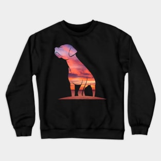 Sunset Background Labrador Dog Crewneck Sweatshirt